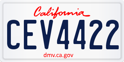 CA license plate CEV4422