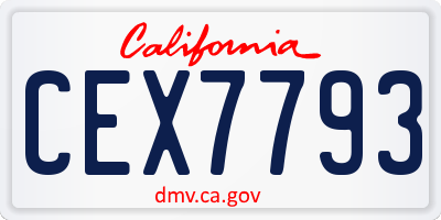 CA license plate CEX7793