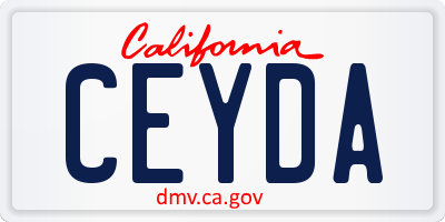 CA license plate CEYDA