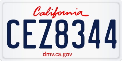 CA license plate CEZ8344