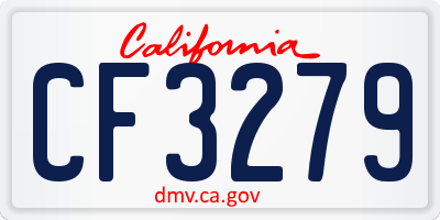 CA license plate CF3279