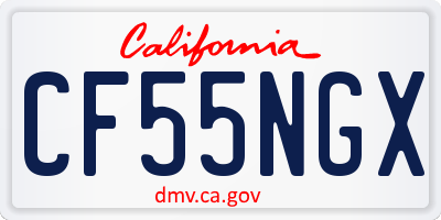 CA license plate CF55NGX