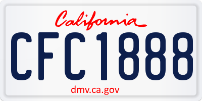 CA license plate CFC1888