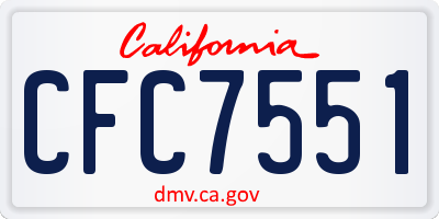 CA license plate CFC7551