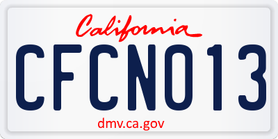 CA license plate CFCN013