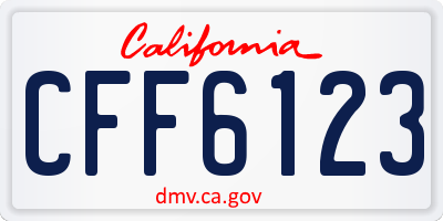 CA license plate CFF6123