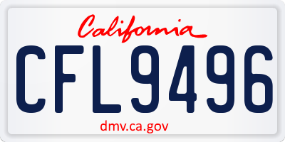 CA license plate CFL9496