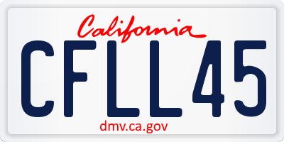 CA license plate CFLL45