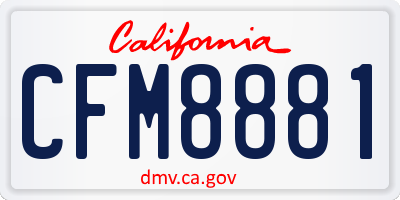 CA license plate CFM8881