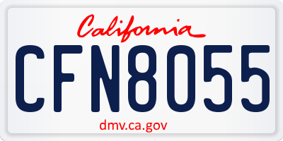 CA license plate CFN8055