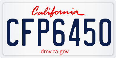 CA license plate CFP6450