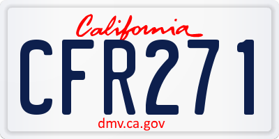 CA license plate CFR271