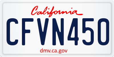 CA license plate CFVN450