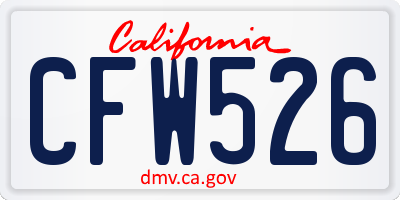 CA license plate CFW526