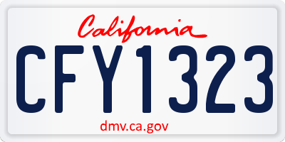 CA license plate CFY1323