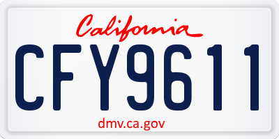 CA license plate CFY9611