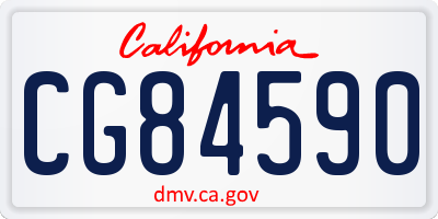 CA license plate CG84590