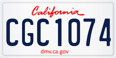 CA license plate CGC1074