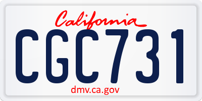 CA license plate CGC731