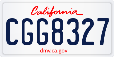 CA license plate CGG8327