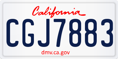 CA license plate CGJ7883