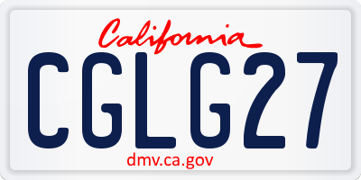 CA license plate CGLG27