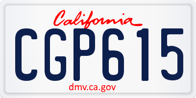 CA license plate CGP615