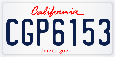 CA license plate CGP6153