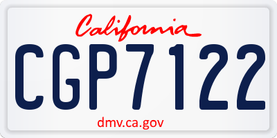 CA license plate CGP7122