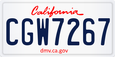 CA license plate CGW7267