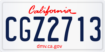 CA license plate CGZ2713