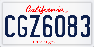 CA license plate CGZ6083