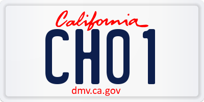 CA license plate CH01