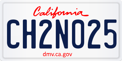 CA license plate CH2N025