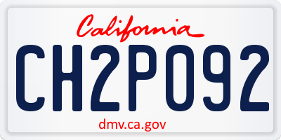 CA license plate CH2P092