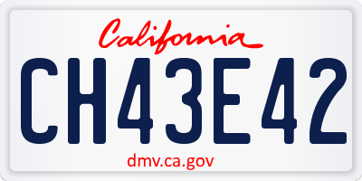 CA license plate CH43E42