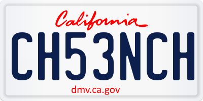 CA license plate CH53NCH