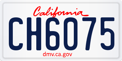 CA license plate CH6075