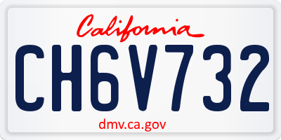 CA license plate CH6V732