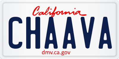 CA license plate CHAAVA