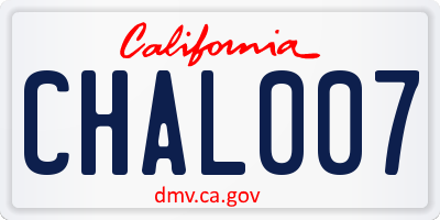 CA license plate CHAL007