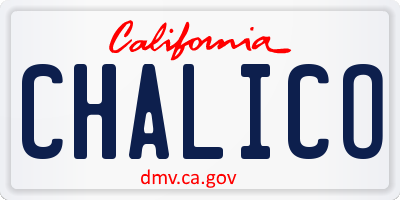 CA license plate CHALICO