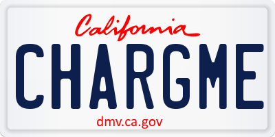 CA license plate CHARGME