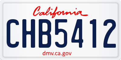 CA license plate CHB5412