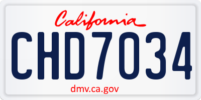 CA license plate CHD7034