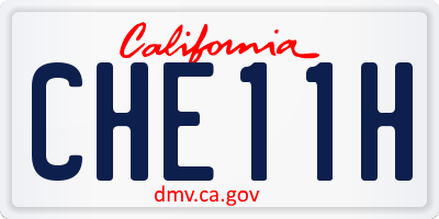 CA license plate CHE11H