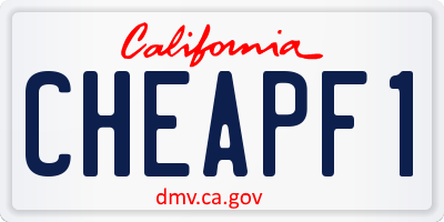 CA license plate CHEAPF1