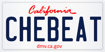 CA license plate CHEBEAT