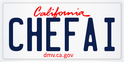 CA license plate CHEFAI