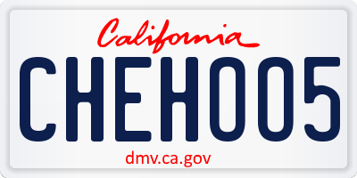 CA license plate CHEHOO5